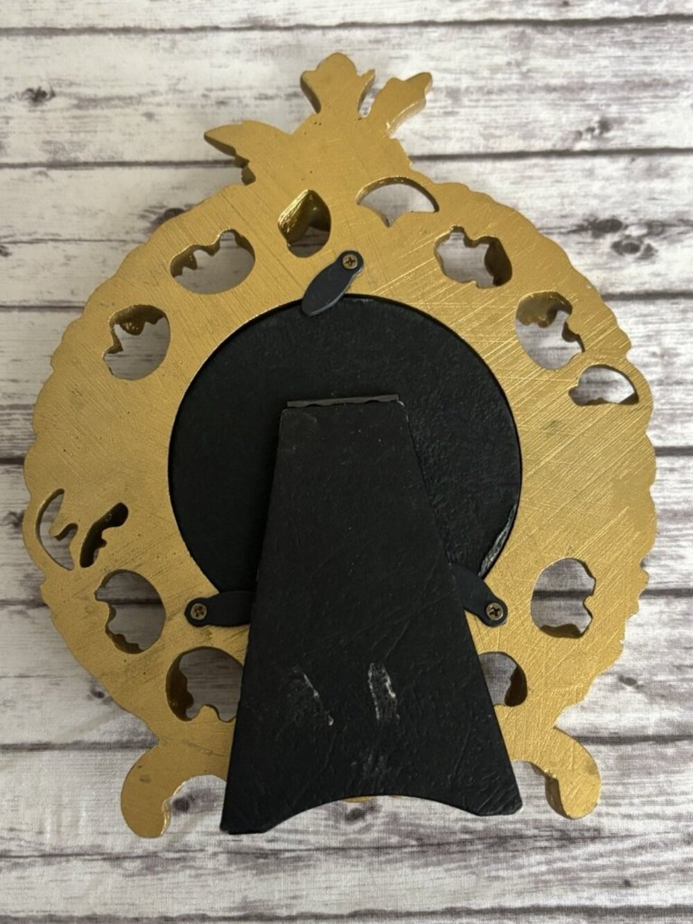 Vintage Ornate Gilt Wood Desk Frame With Cherubs And Florals Stand MCM - Picture 3 of 10